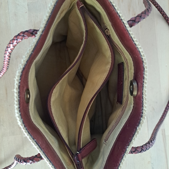 Etienne Aigner Woven Raffia Tote with Leather Trim & Braided Handles - Picture 3 of 7